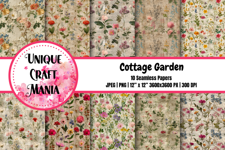 Cottage Garden Seamless Pattern
