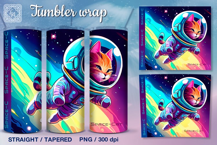 Space Cat Sublimation, 20 oz Tumbler Wrap