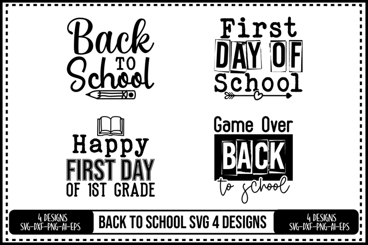 Back to School Svg 4 Designs