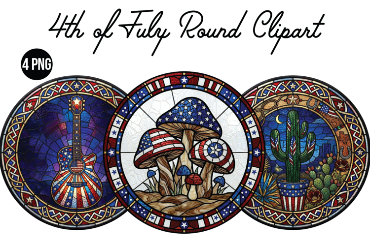 4th of July Round Png Clipart