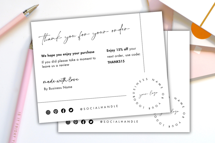 DIY Thank You For Your Order Template