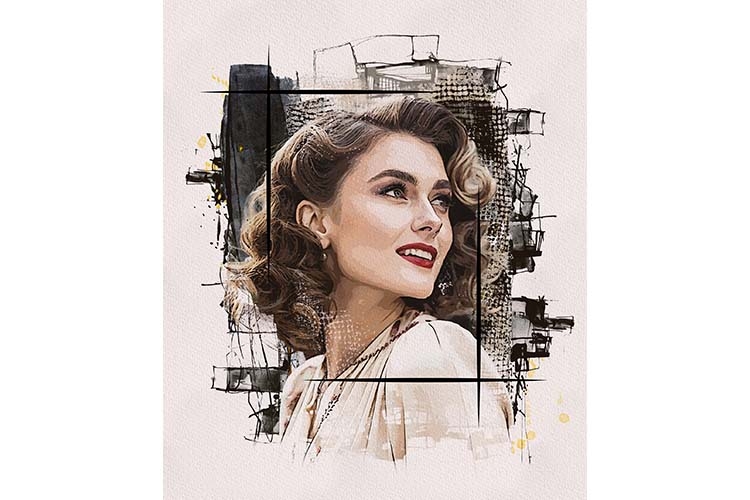 Mixed Media Portrait Template