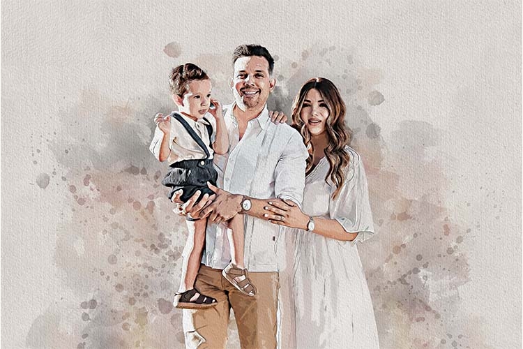 Watercolor Family Art