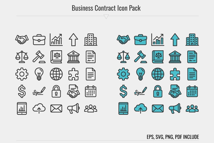 Business Contract Icon Pack: Legal & Corporate Symbols