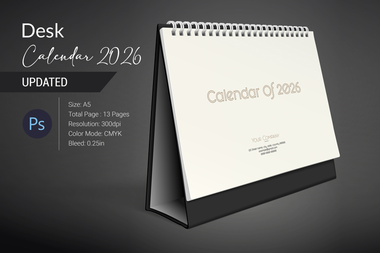 Desk Calendar 2026 example image 1