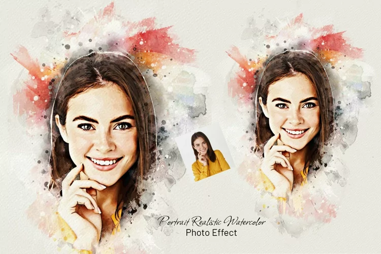 Portrait Realistic Watercolor Photo