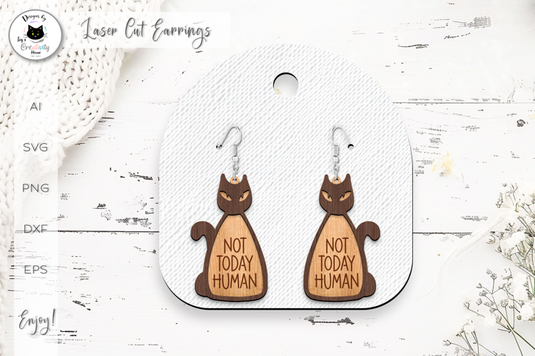 Layered Cat Earrings Laser Cut | Funny & Sarcastic Earrings