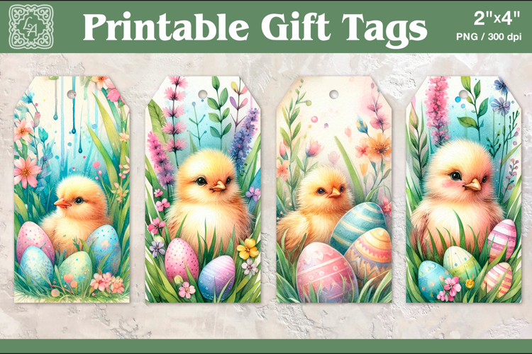 Easter Gift Tags | Chick| PNG