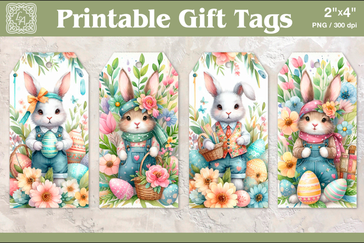 Easter Gift Tags | Bunny| PNG