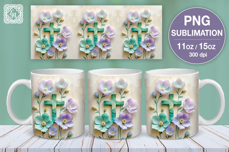 Cute Bunny. Easter mug Sublimation | 11 & 15 oz mug wrap