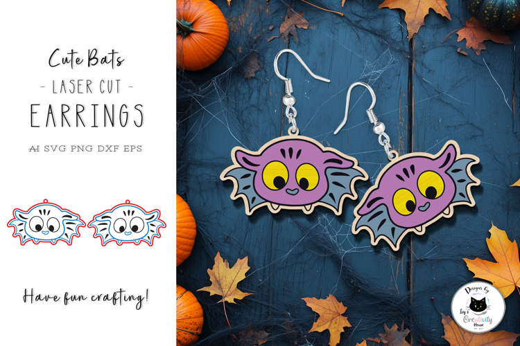 Cute Bat Halloween Laser Cut Earrings | Spooky Earrings