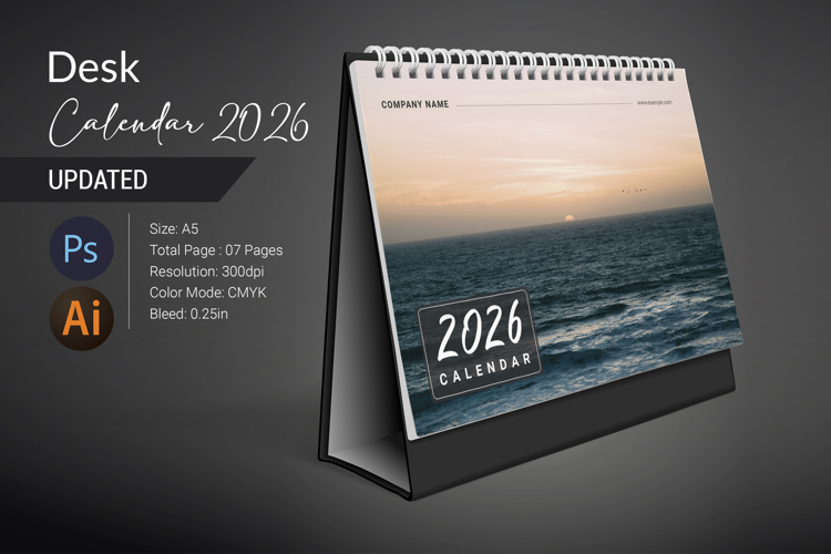 Desk Calendar 2026 example image 1