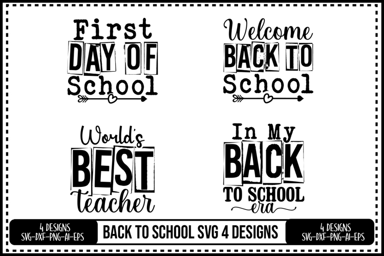 Back to School Svg 4 Designs