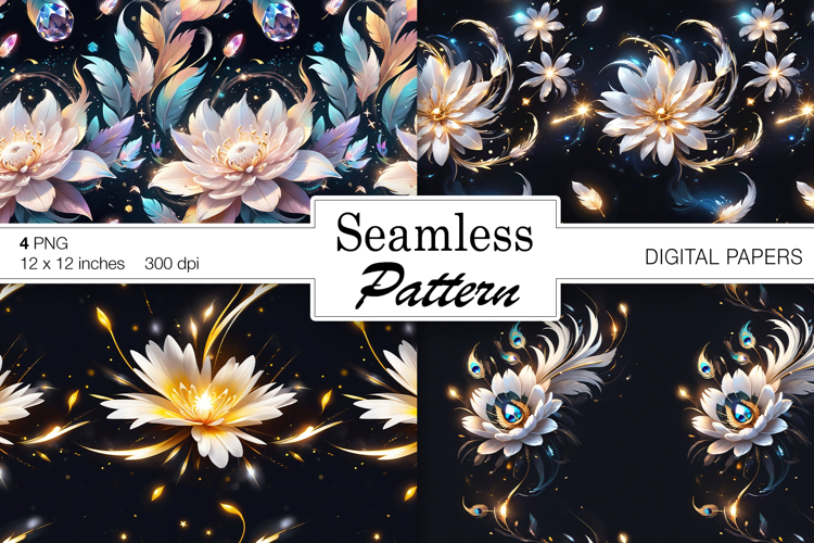 Spring digital papers. Flower Seamless pattern