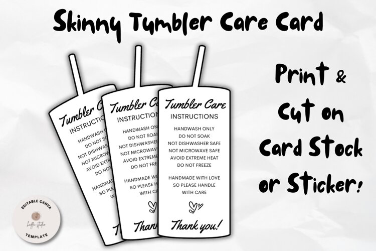 Skinny Tumbler Care Card example image 1