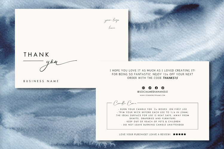 Luxury Candle Care Card Template example image 1