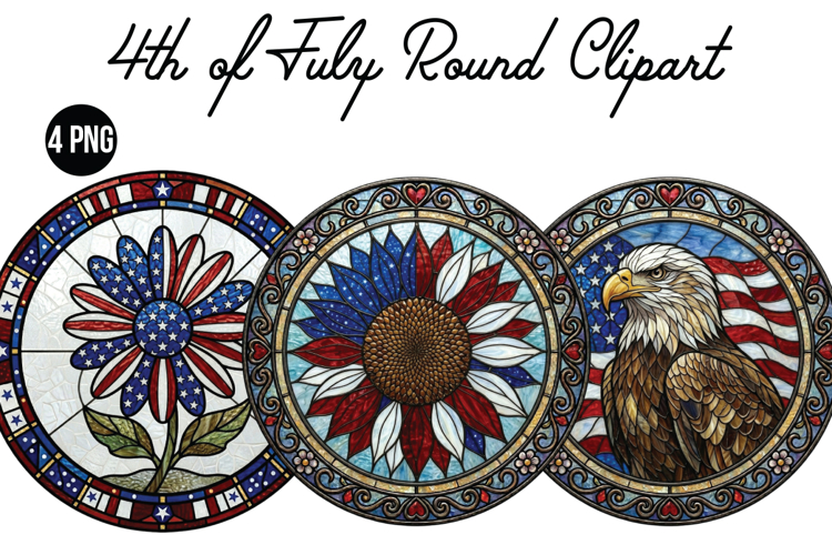 4th of July Round Png Clipart