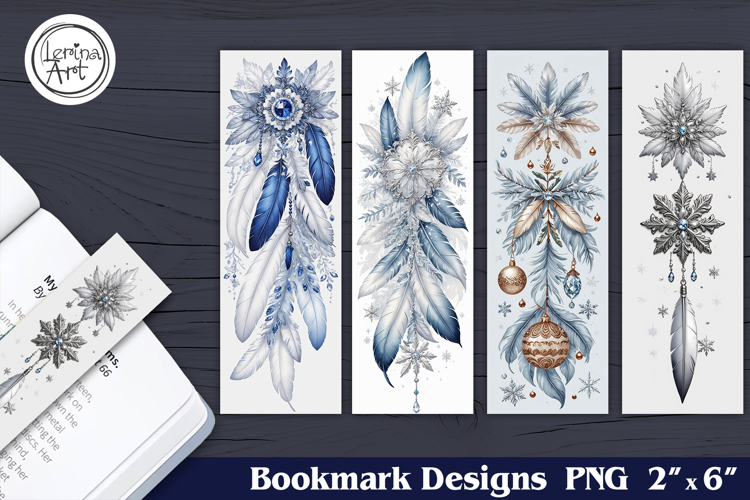 Christmas Feather Printable Bookmark 4 PNG