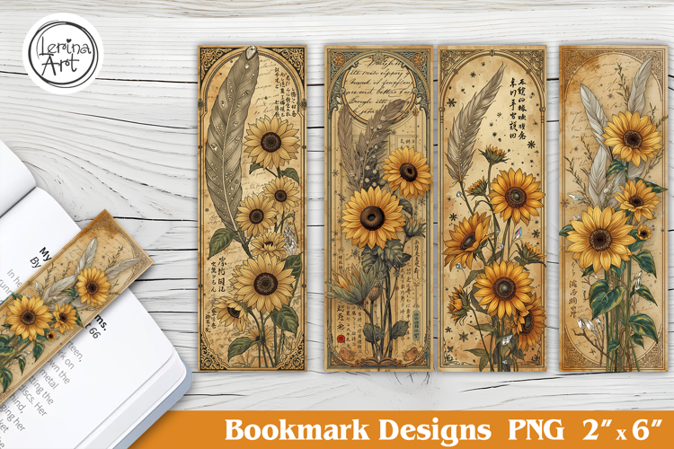 Sunflower Printable Bookmark 4 PNG
