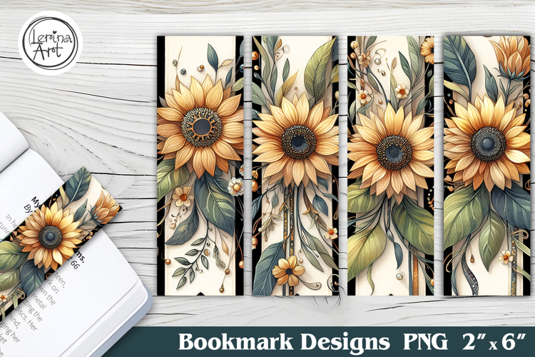 Sunflower Printable Bookmark 4 PNG