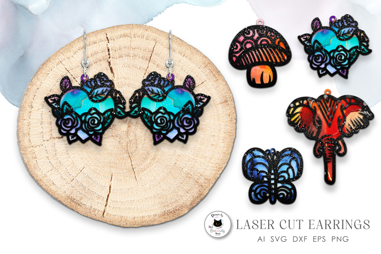 Layered Boho Earrings Laser Cut | Tribal Earrings