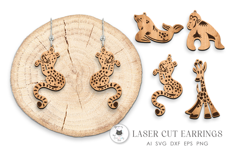 Animal Earrings Laser Cut Vol.2 | Laser Earrings SVG