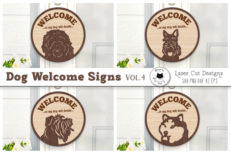 Layered Laser Cut Dog Welcome Signs SVG | Funny Door Signs