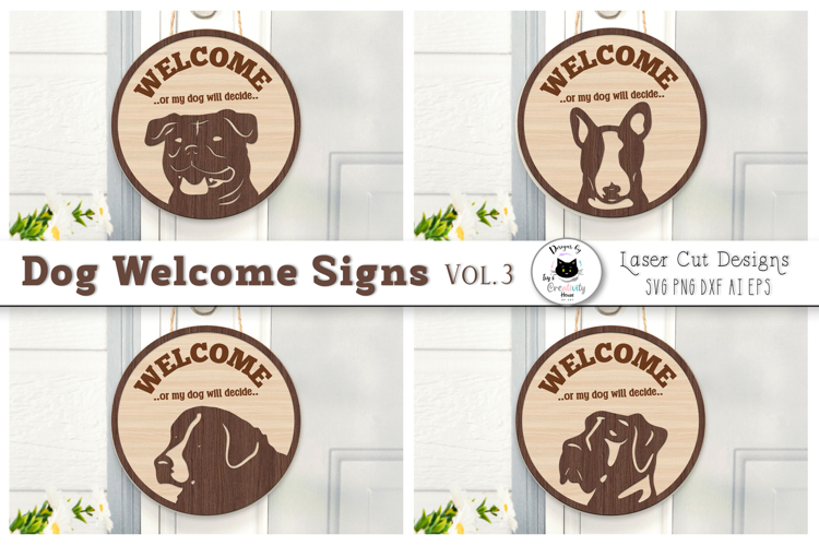 Funny Dog Signs Laser Cut | Welcome Sign SVG Files