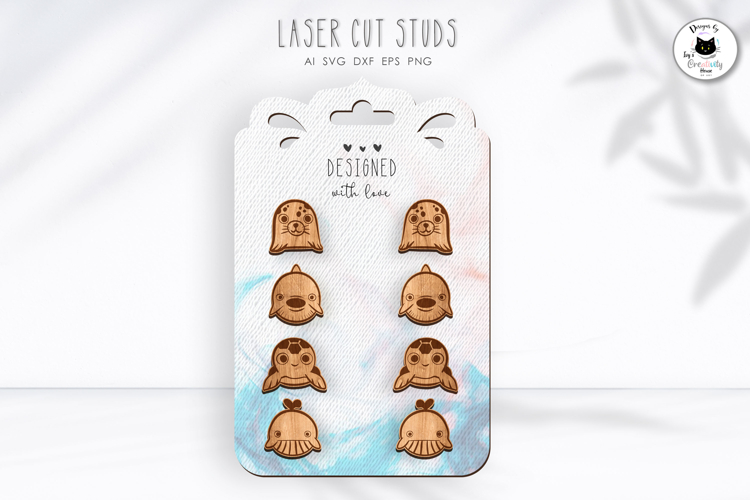 Cute Animal Stud Earrings | Ocean Animal Earrings Laser Cut