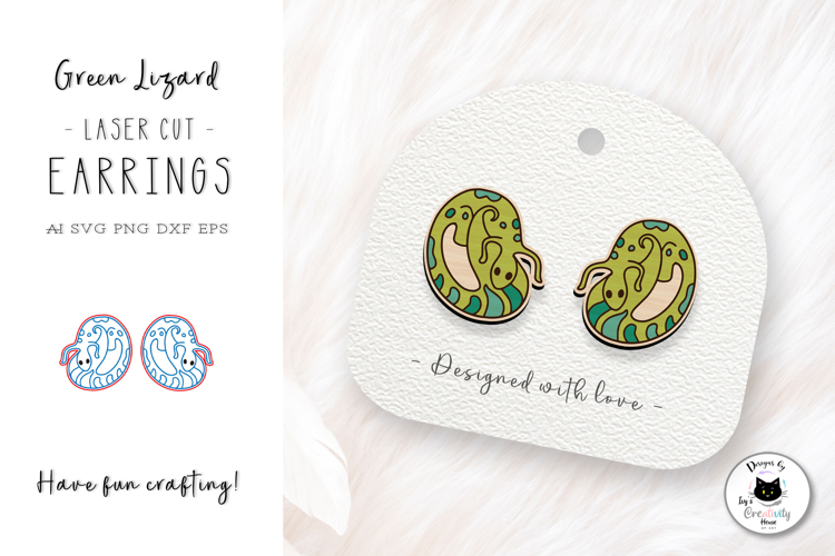 Lizard Stud Earrings Laser Cut | Animal Laser Earrings