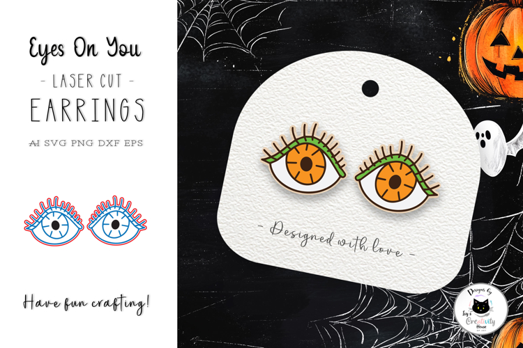 Creepy Halloween Stud Earrings | Spooky Eyes Laser Earrings