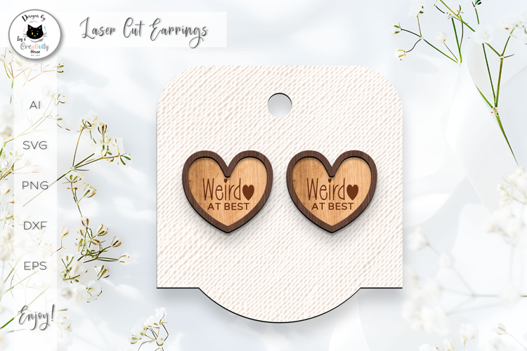 Layered Heart Stud Earrings Laser Cut | Valentine Earrings