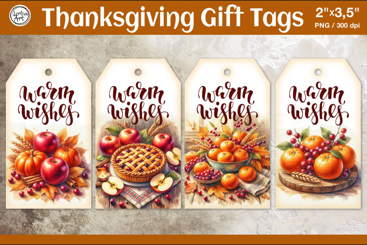 Thanksgiving Harvest Gift Tags | Rustic Autumn Printable Tag example image 1