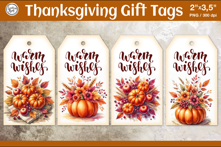 Thanksgiving Gift Tags| Pumpkin | PNG example image 1