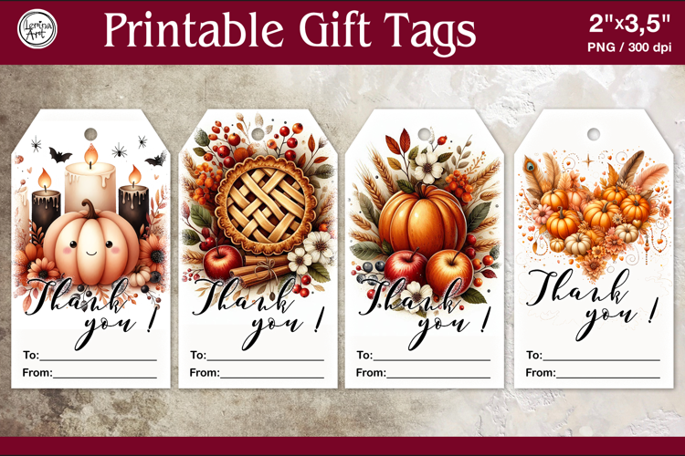 Thanksgiving Gift Tags| Pumpkin | PNG