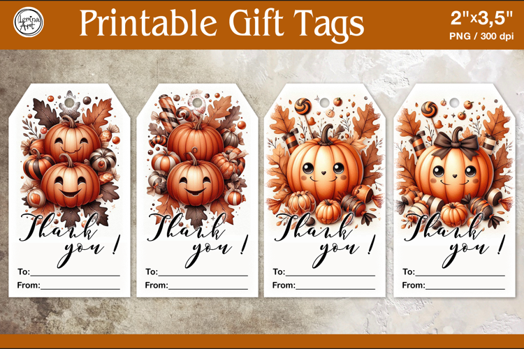 Thanksgiving Gift Tags| Pumpkin | PNG