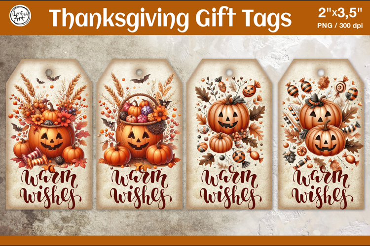 Thanksgiving Gift Tags| Pumpkin | PNG example image 1