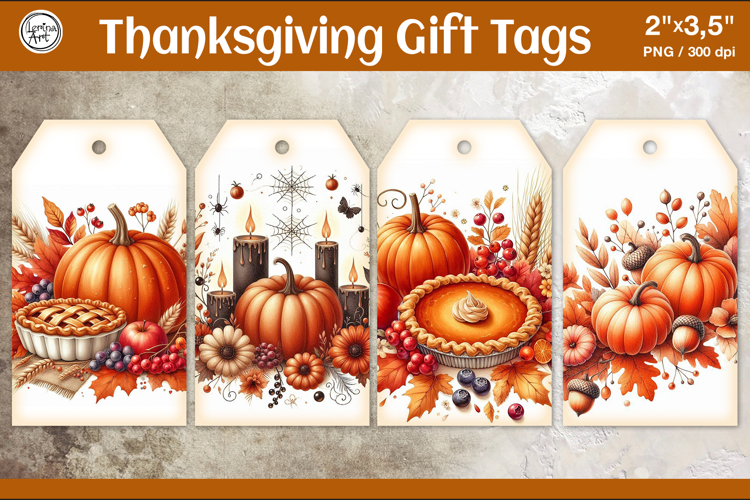 Thanksgiving Gift Tags| Pumpkin | PNG