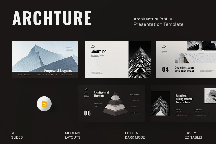 Archture - Architecture Portfolio Google Slides Template