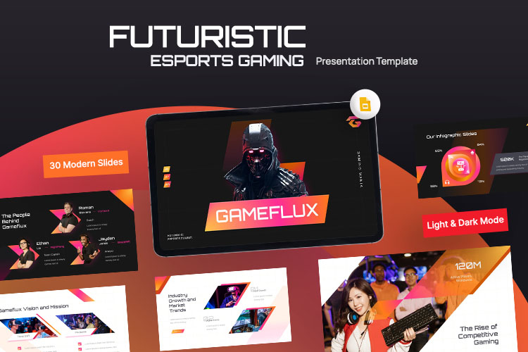 Gameflux - Futuristic Esport Gaming Google Slides