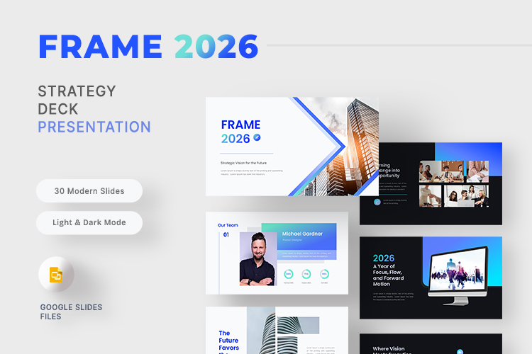 Frame 2026 - Strategy Deck Google Slides Template