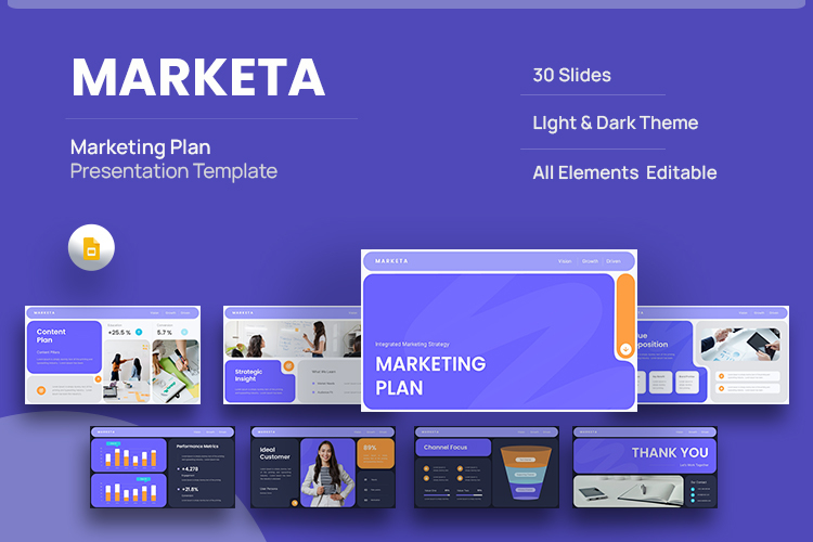 Marketa - Marketing Plan Google Slides Template