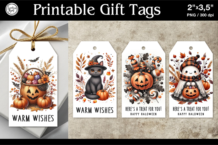 Printable Gift Tags| Halloween Gift Tags| Cute | PNG