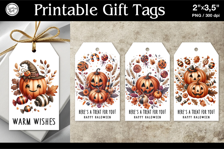 Printable Gift Tags| Halloween Gift Tags| Pumpkin | PNG