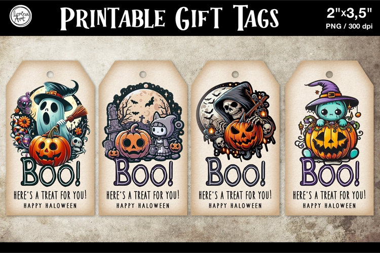 Halloween Gift Tags| Ghosts | PNG