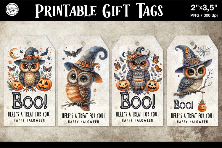 Halloween Gift Tags| Owl | PNG
