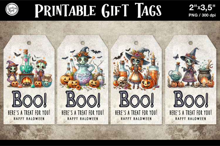 Halloween Gift Tags| Zombie Doll | PNG