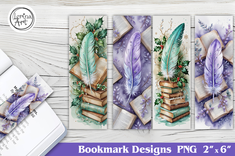 Christmas Feather Printable Bookmark 4 PNG