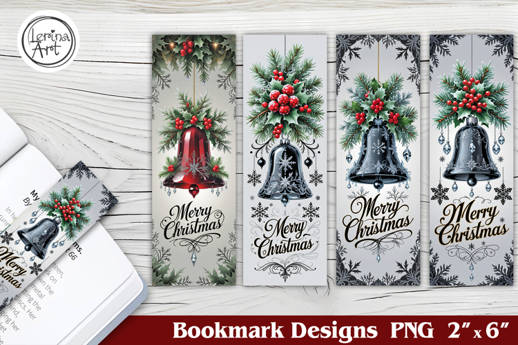 Christmas Bell Printable Bookmark 4 PNG