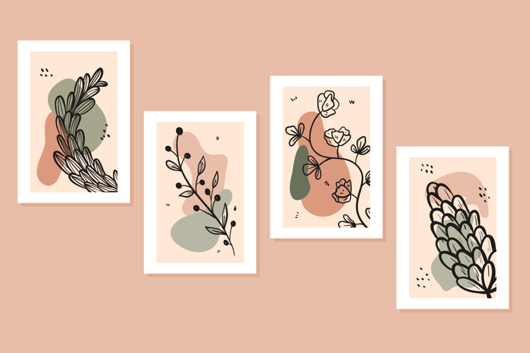 Minimal vector floral posters